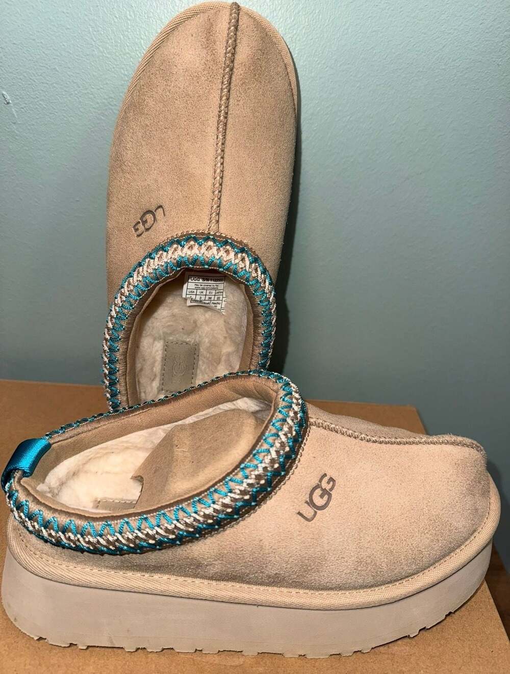 UGG Women's Tazz Platform Slipper Driftwood White Pepper